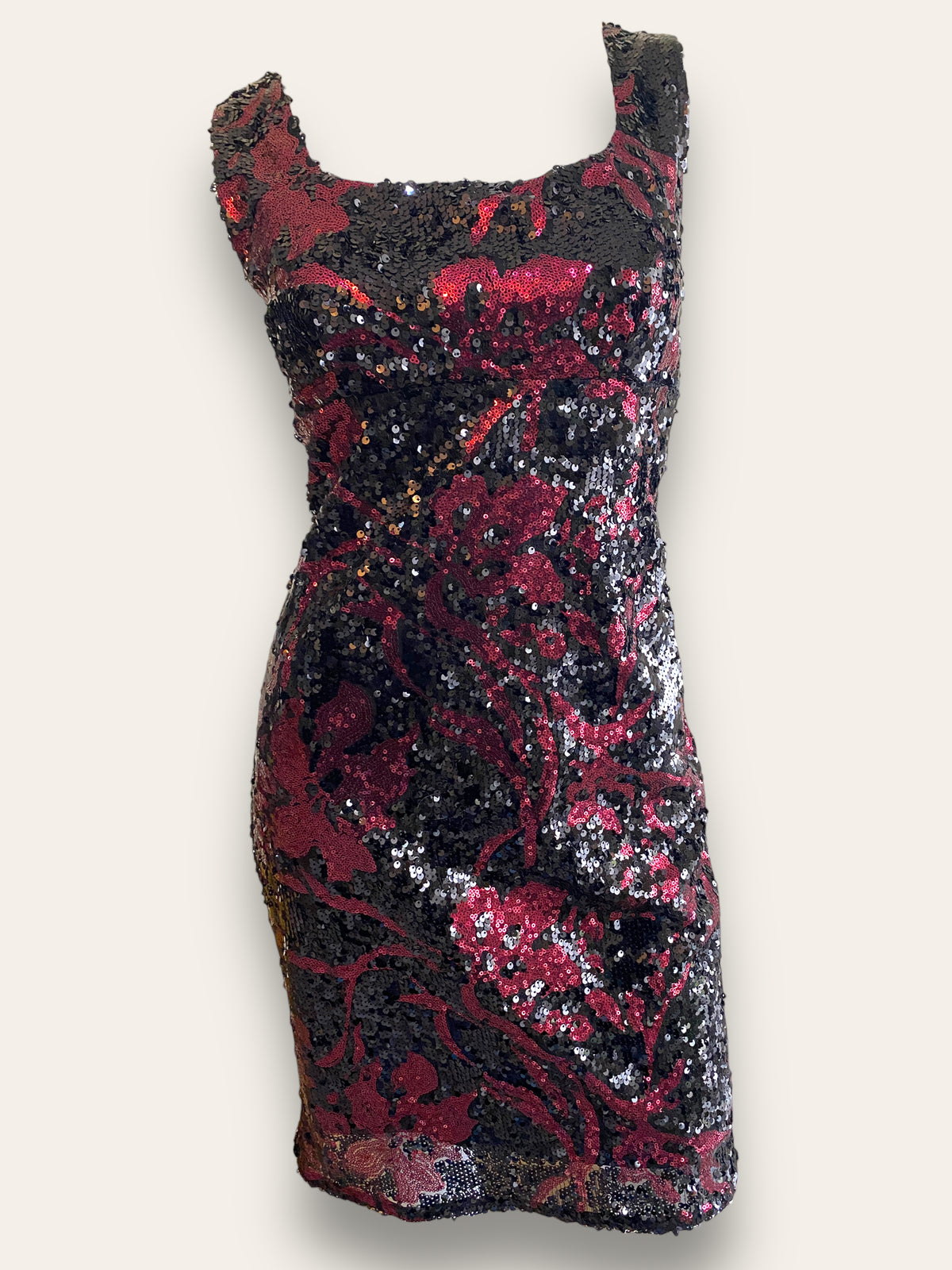 Svetlana black/maroon sequence dress 8