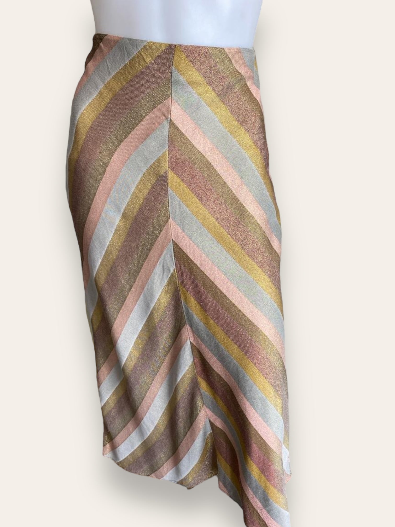 ZARA multi colour striped skirt w shimmer S