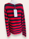 Lisa Campione navy/red knit top 38 (new w tags)