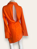 ASOS orange drape shirt mini dress RRP R1,500 size 8