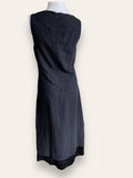 Sally Moinet black sleeveless linen dress 36