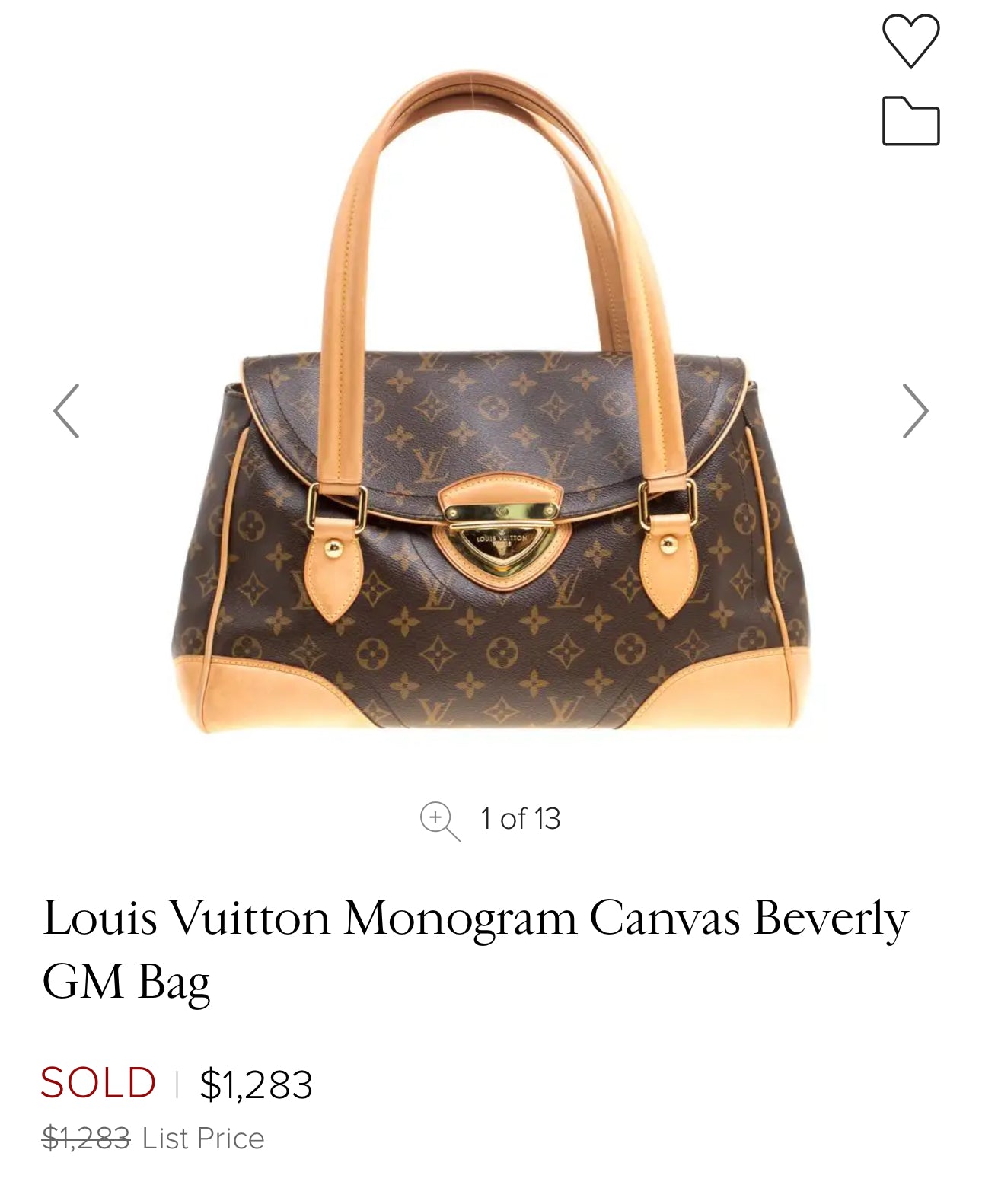 LOUIS VUITTON Monogram Beverly MM Shoulder Bag