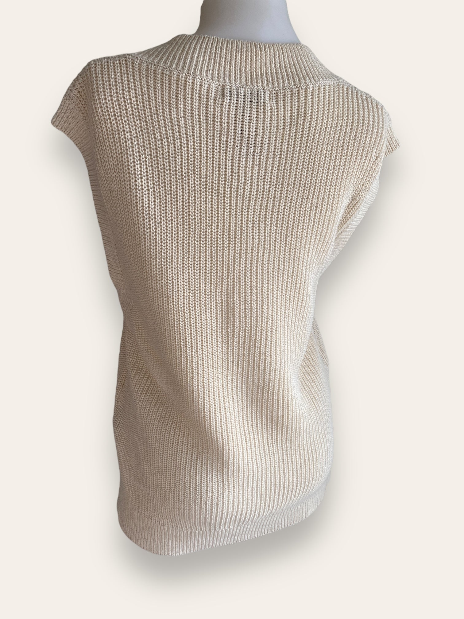 Poetry cream sleeveless knit XS