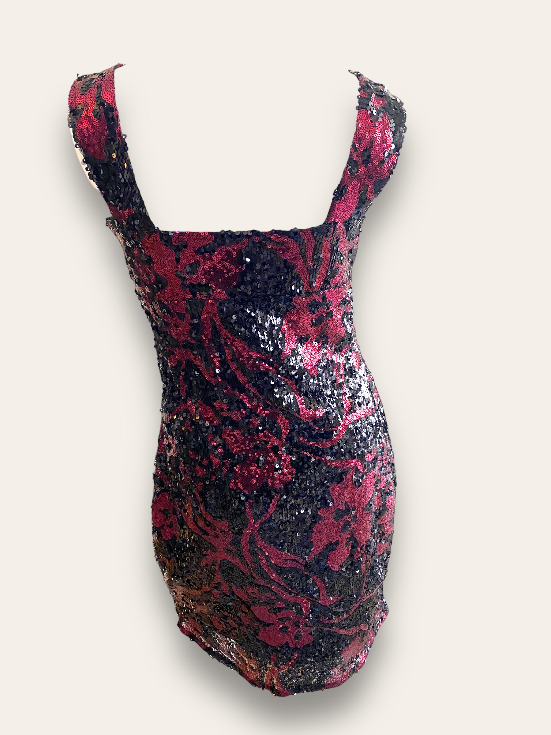 Svetlana black/maroon sequence dress 8