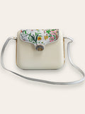 GUCCI ultra rare vintage cream floral detailed handbag