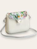 GUCCI ultra rare vintage cream floral detailed handbag